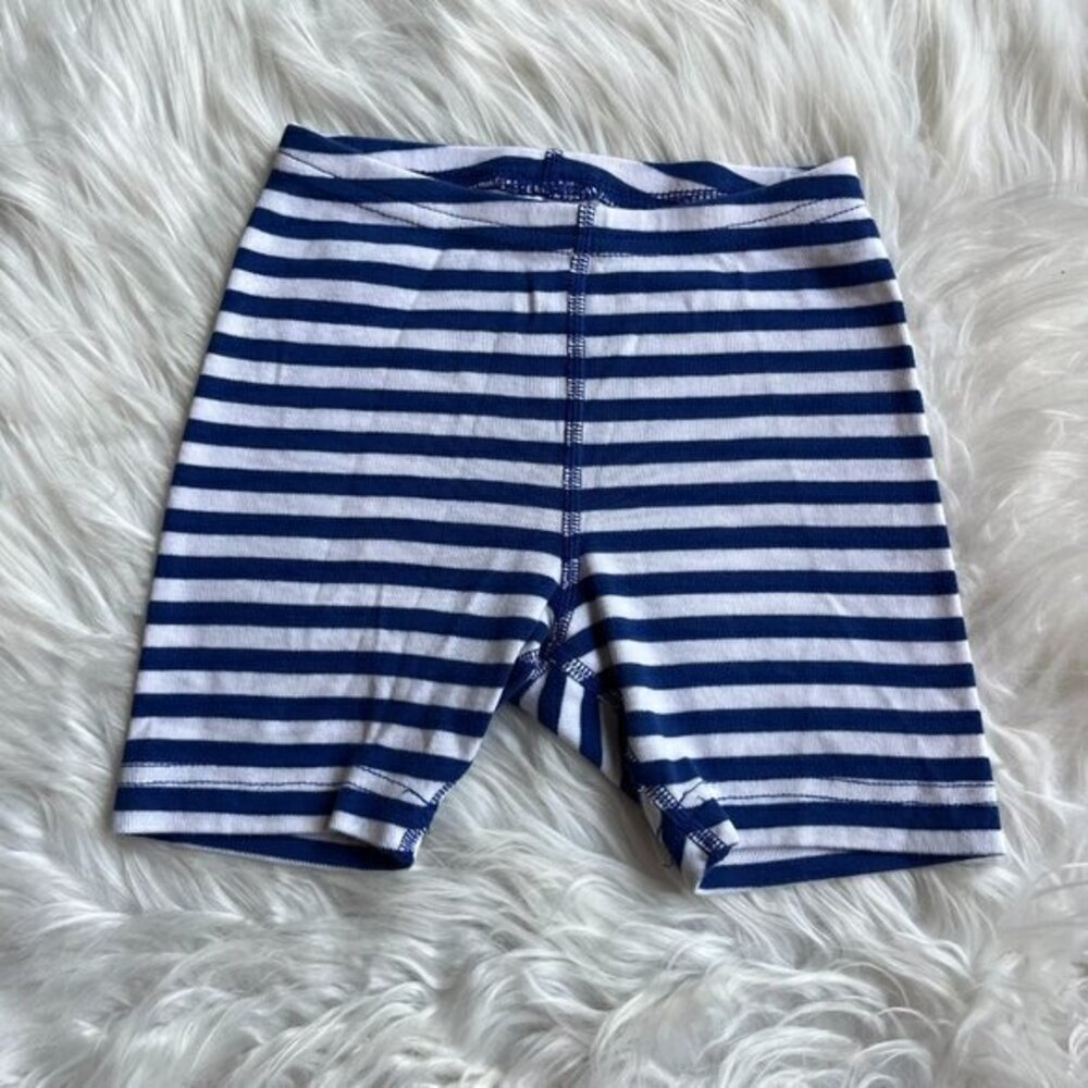 Hanna Andersson Stripe Day Play Bike Short Deep Blue Sea Girls 3